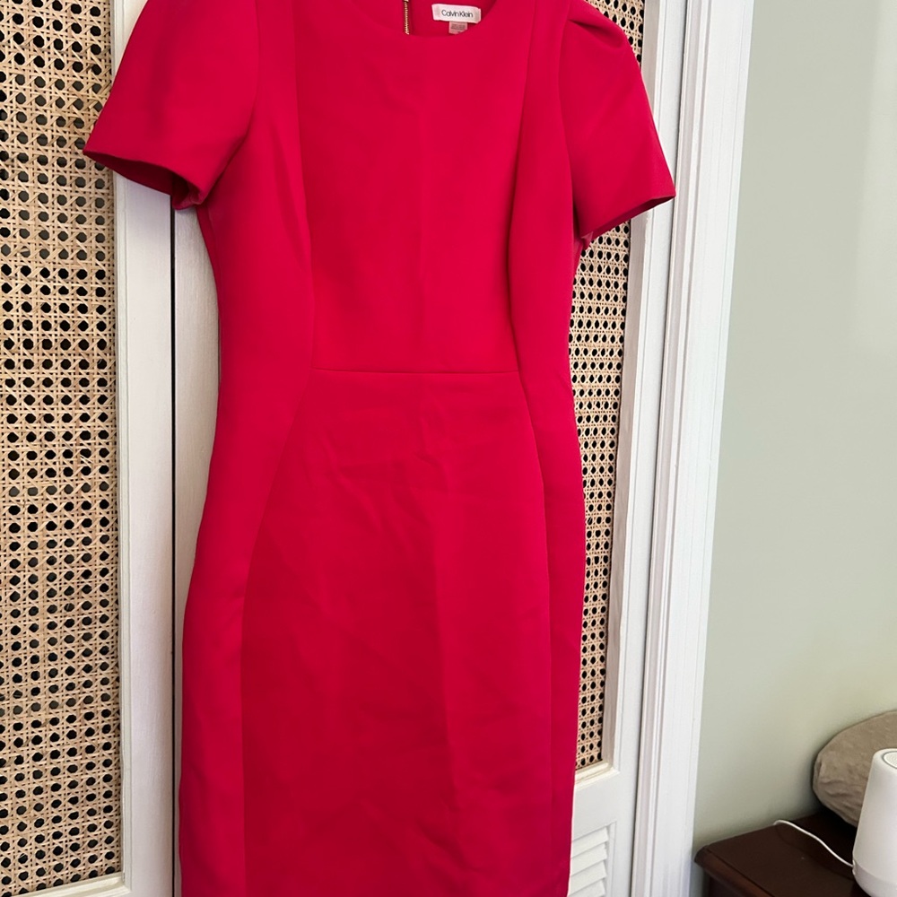 Calvin Klein Women's hot pink scuba dress